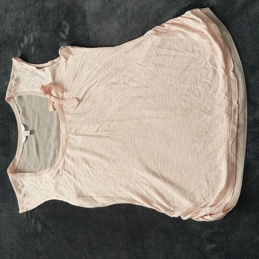 Candie's Blush Pink Sleeveless Bow Accent Top